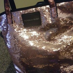 Pink Sequins Victoria Secret Tote NWOT